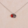 Red heart necklace in white gold