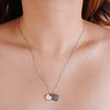 Pink heart necklace in white gold