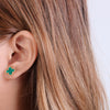 Mini clover earrings in green
