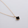 Movable Pendant Clover Necklace in Black