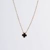 Mini Clover Centered Necklace In Black
