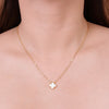 Mini Clover Centered Necklace In White