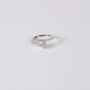 Thin Silver Nail Ring With Stone