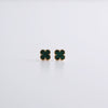 Mini clover earrings in green