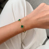 Mini clover bracelet in green malachite